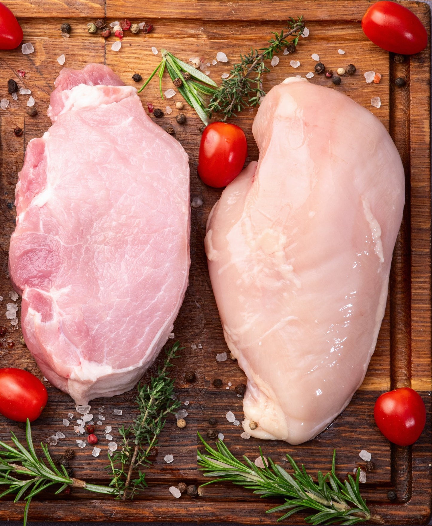chicken and pork