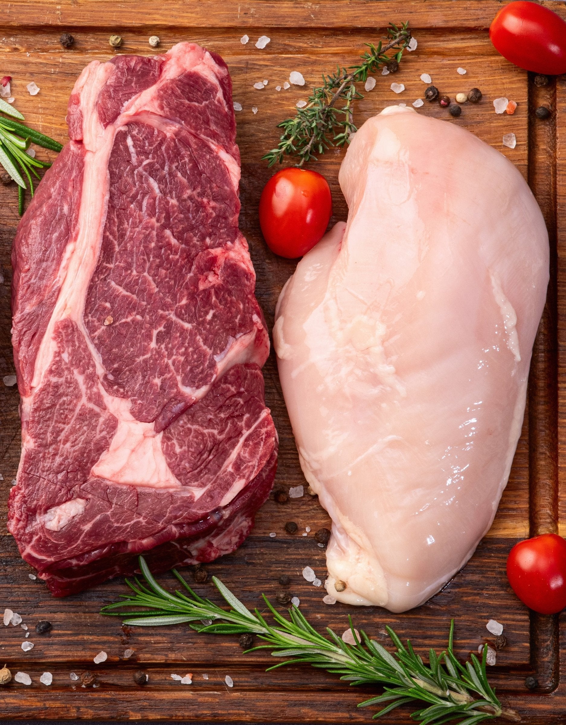 beef and chicken